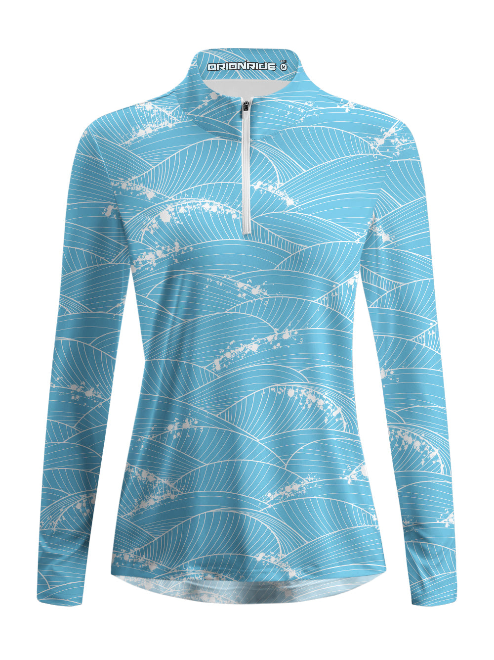 Orionride Surging Seawater Women's Quarter Zipper Long Sleeve Jersey