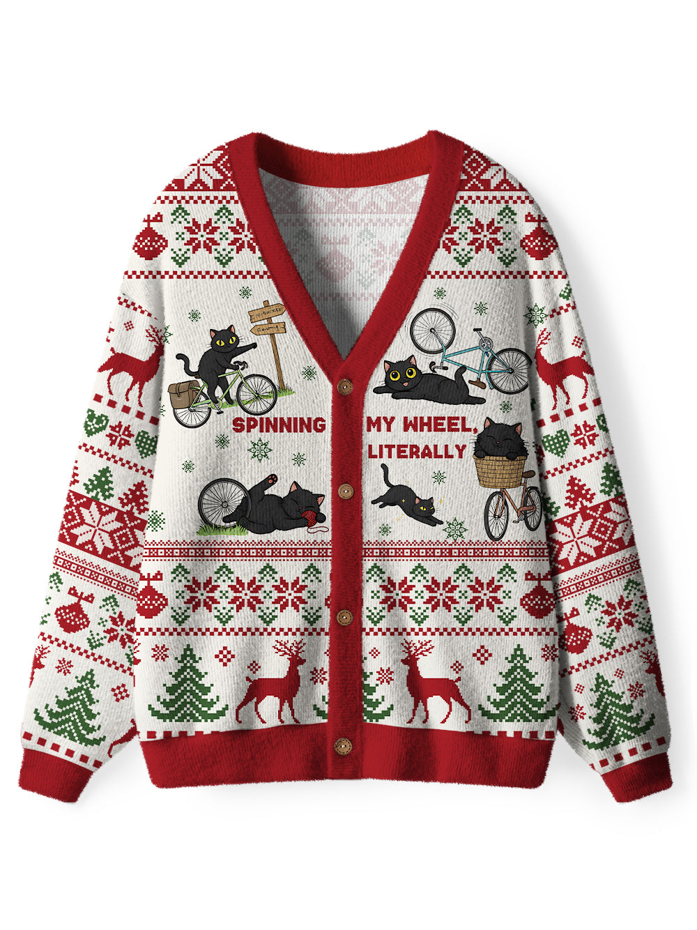 Orionride Happy Cat Men's Cardigan Knit Sweaters