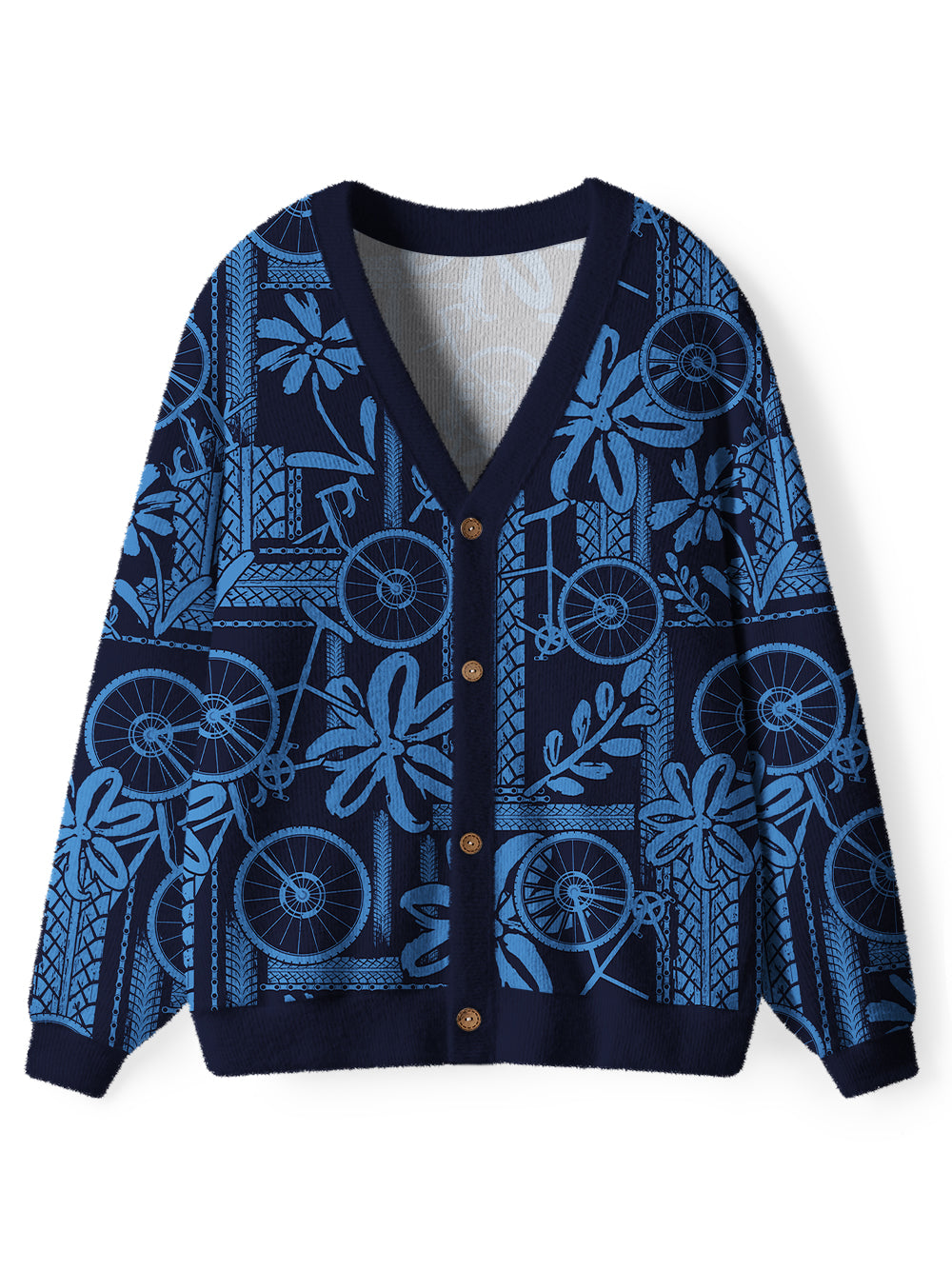 Orionride Wheel Marks Men's Cardigan Knit Sweaters