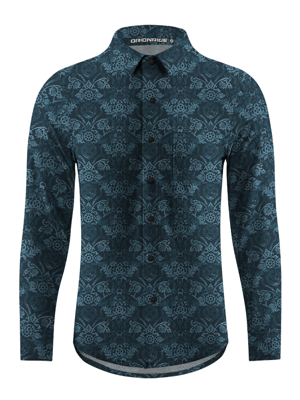 Orionride Chain Gear Flower Men's Stretchy Breathable Long Sleeve Gravel Shirt