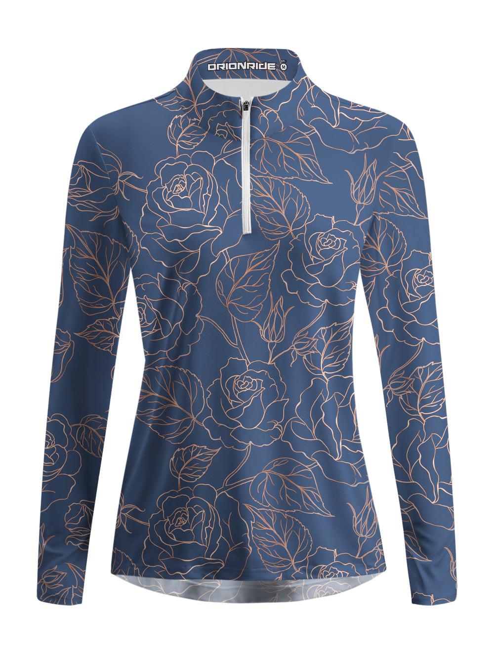 Orionride Golden Rose Women's Quarter Zipper Long Sleeve Jersey