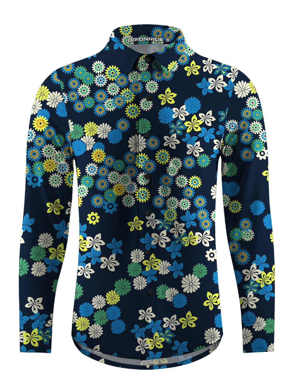 Orionride Charming Daisy Men's Stretchy Breathable Long Sleeve Gravel Shirt