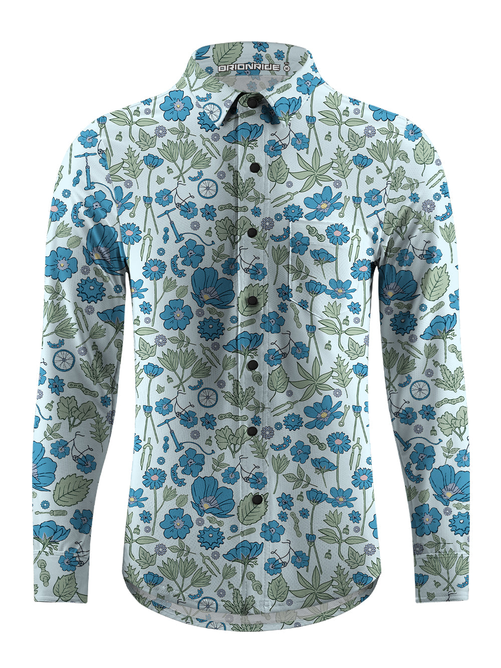 Orionride Garden Path Men's Stretchy Breathable Long Sleeve Gravel Shirt