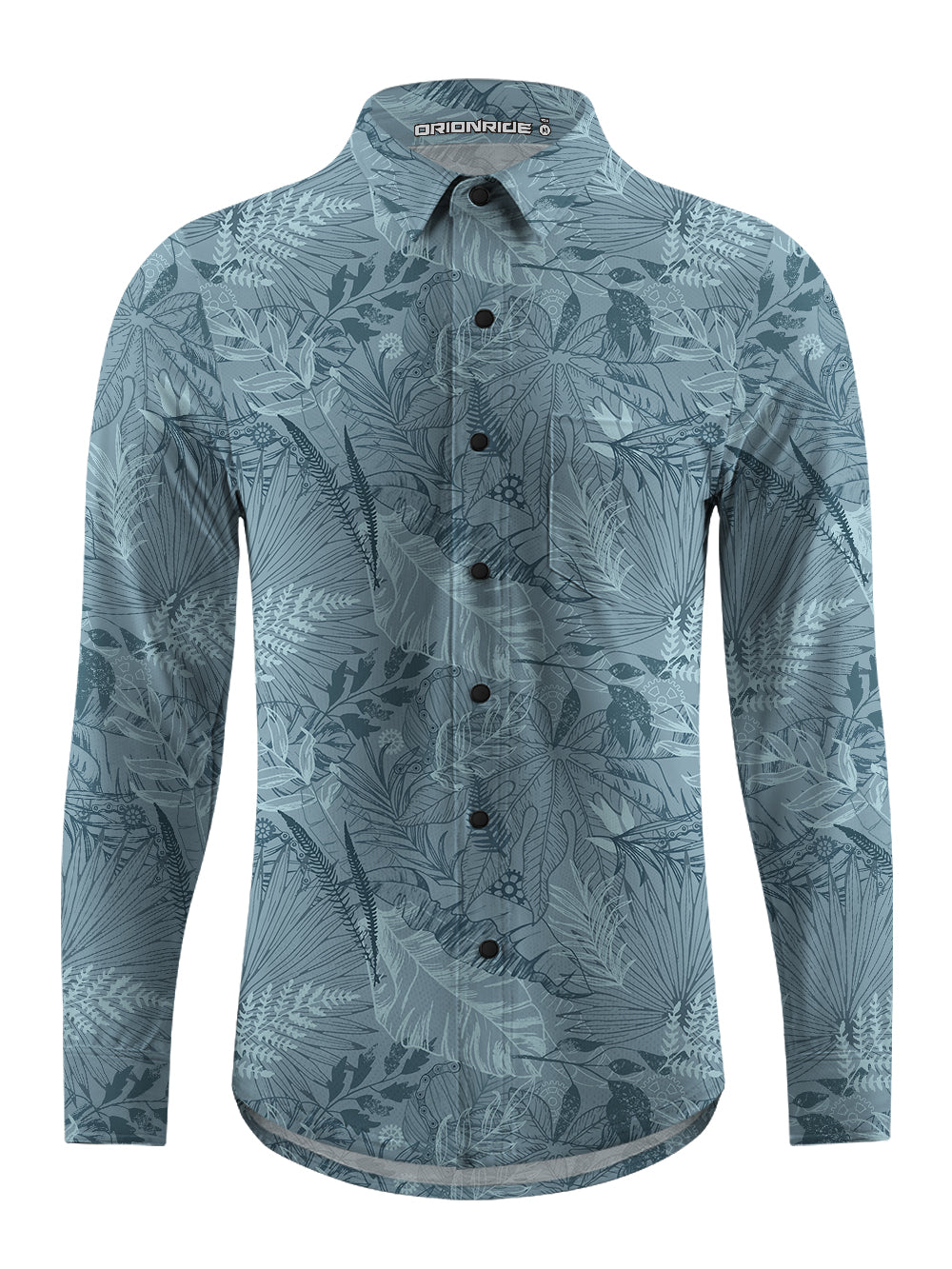 Orionride Leaf Garden Men's Stretchy Breathable Long Sleeve Gravel Shirt