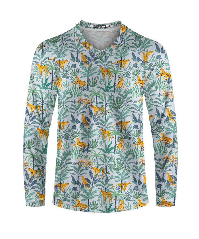 Orionride Jungle Leopard Long Sleeve Downhill Jersey