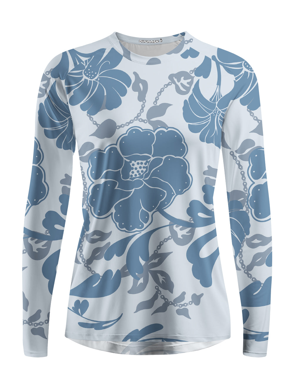Orionride Blue Floral Women's Quick Dry Downhill Jersey