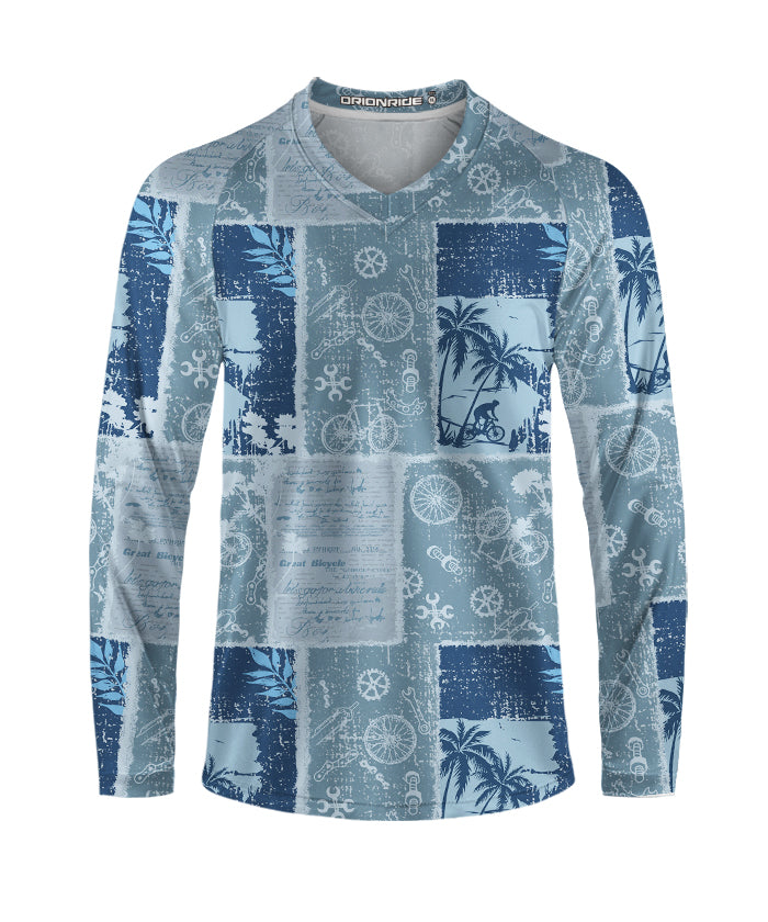 Orionride Cycling Newspaper Long Sleeve Downhill Jersey