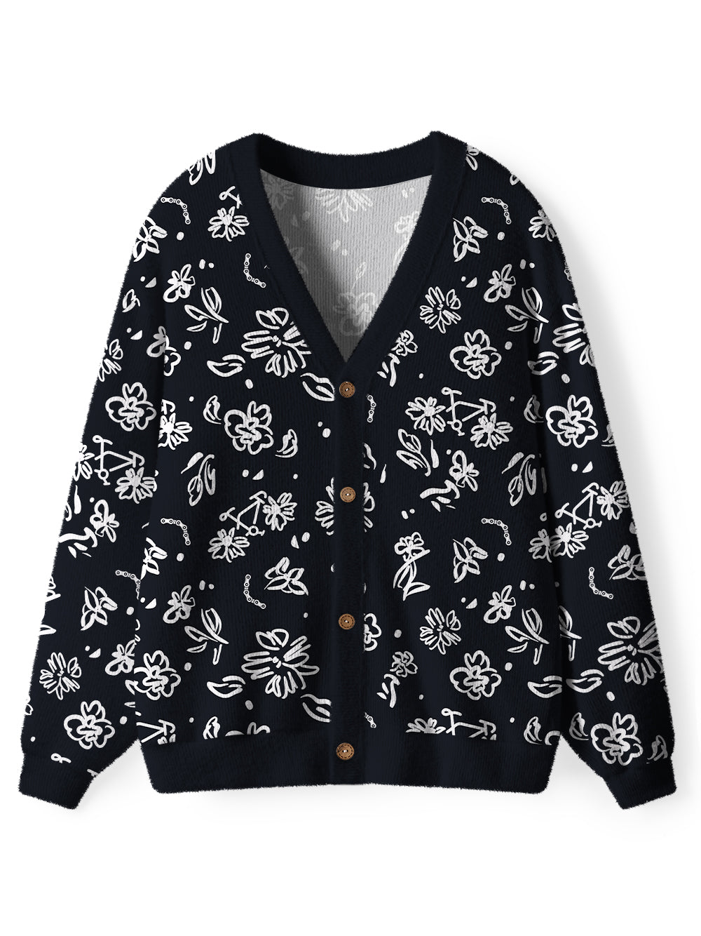 Orionride Line Flower Bicycle Women's Cardigan Knit Sweaters