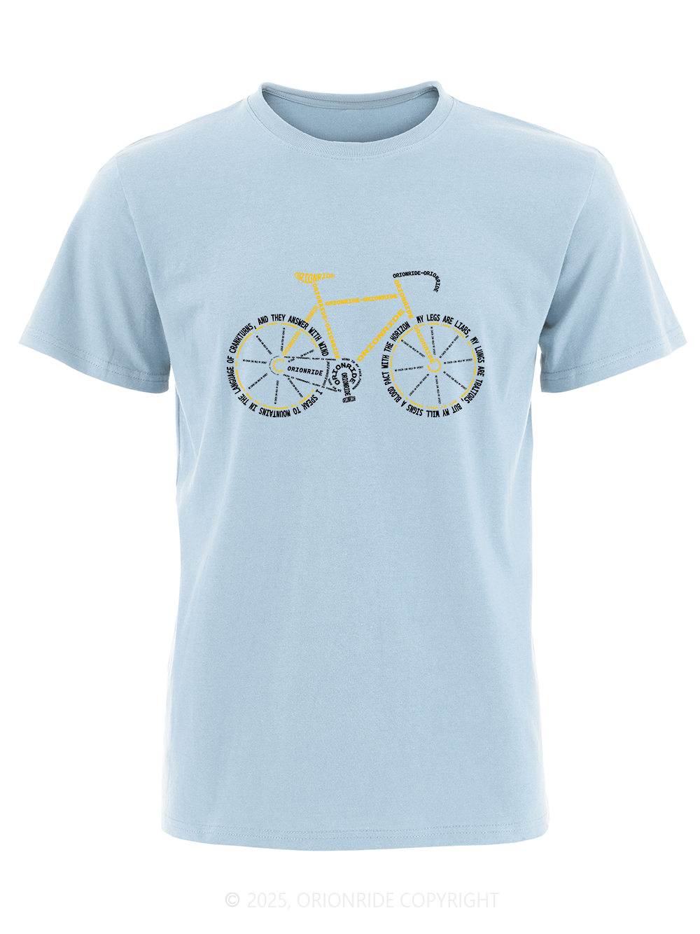 Orionride Letter Stitching Bicycle Short Sleeves Bike T-Shirt