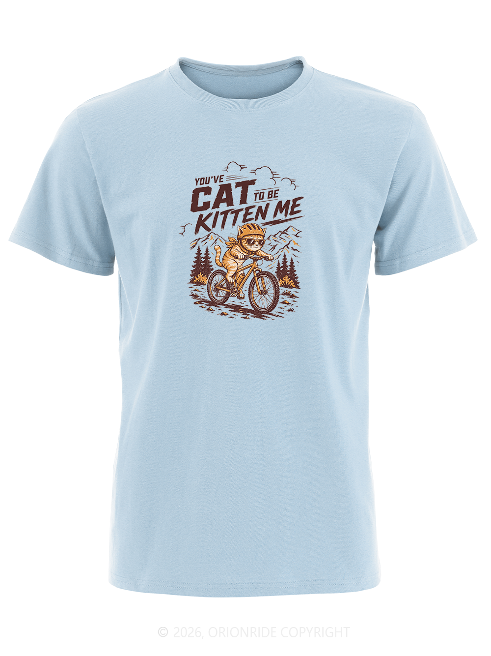 Orionride Whimsical Trail Cat Short Sleeves Bike T-Shirt