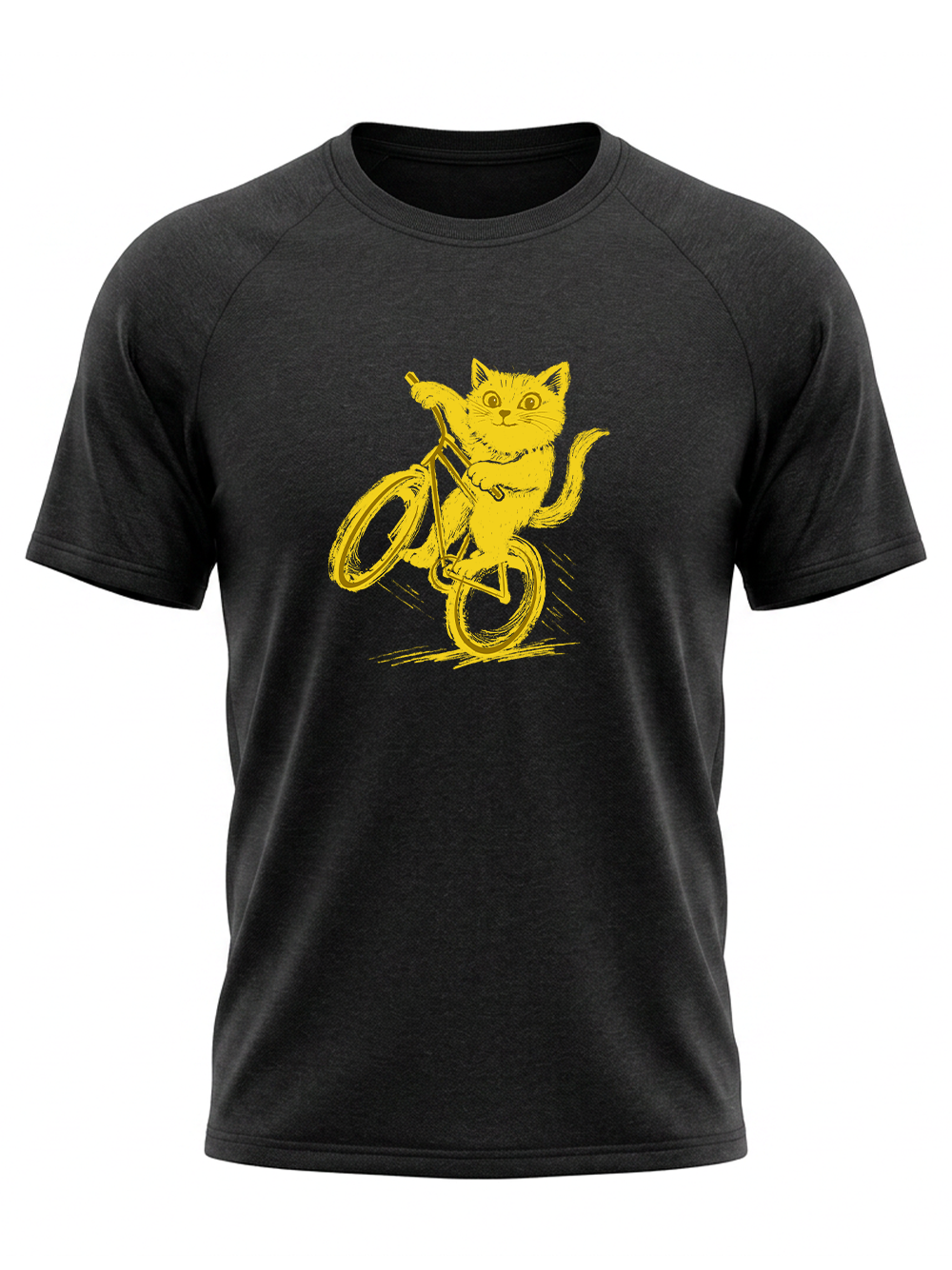 Orionride Cat Riding A Bike Short Sleeves Quick-Dry Training T-Shirt