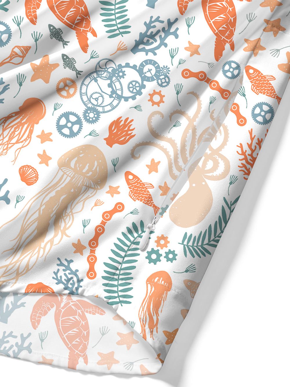 Orionride Ocean Paradise Zipper Pockets Ultra Lightweight Short Sleeves Gravel Shirt