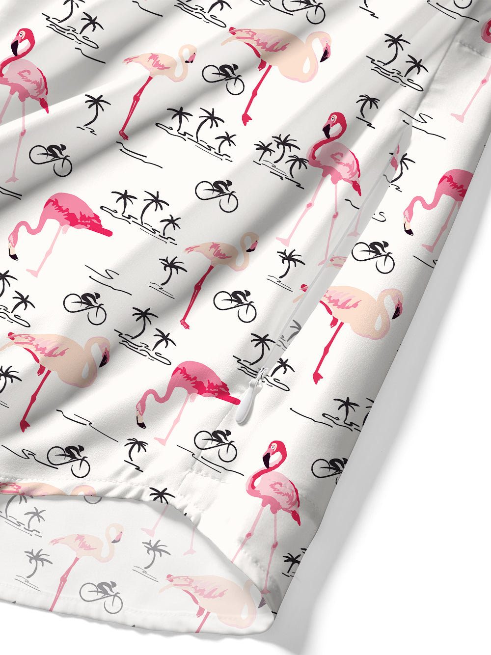 Orionride Pink Flamingo Zipper Pockets Ultra Lightweight Short Sleeves Gravel Shirt