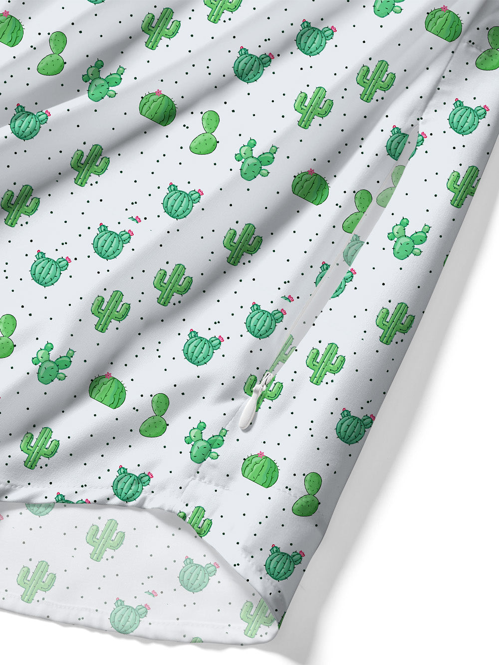 Orionride Cactus Print Zipper Pockets Ultra Lightweight Short Sleeves Gravel Shirt