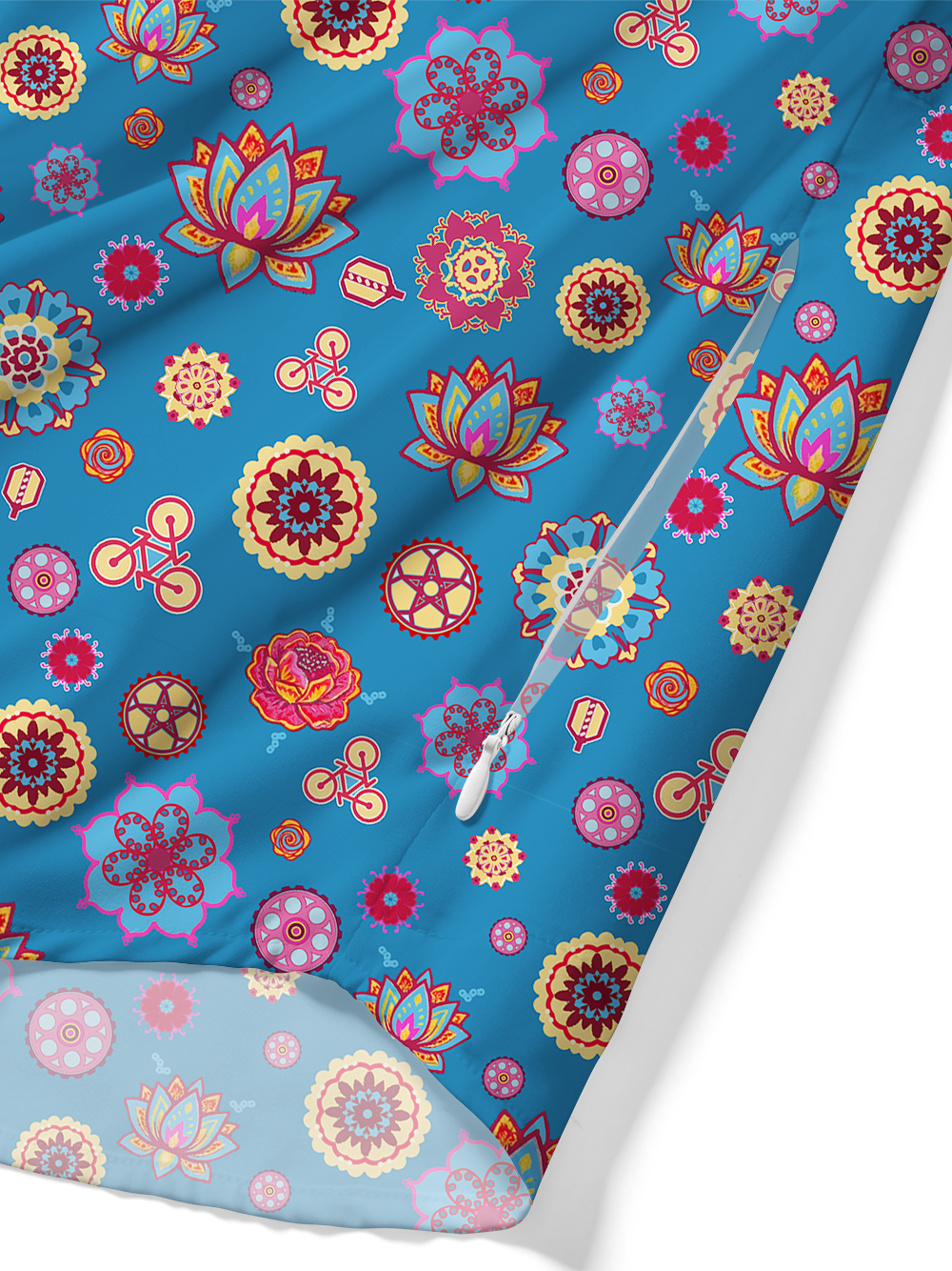 Orionride Colorful Flowers Zipper Pockets Ultra Lightweight Short Sleeves Gravel Shirt