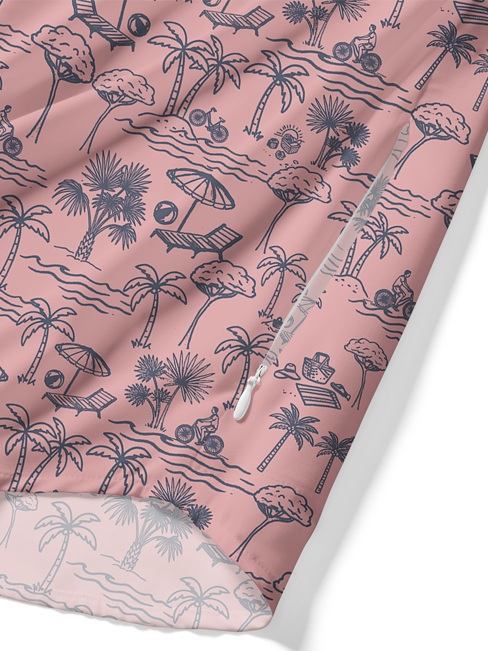 Orionride Beach Coconut Trees Zipper Pockets Ultra Lightweight Short Sleeves Gravel Shirt