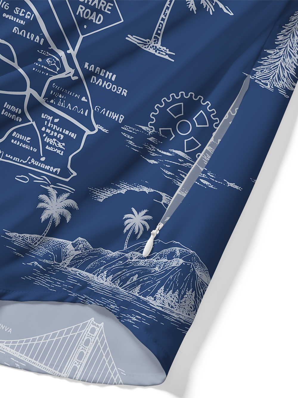 Orionride California Coastline Zipper Pockets Ultra Lightweight Short Sleeves Gravel Shirt