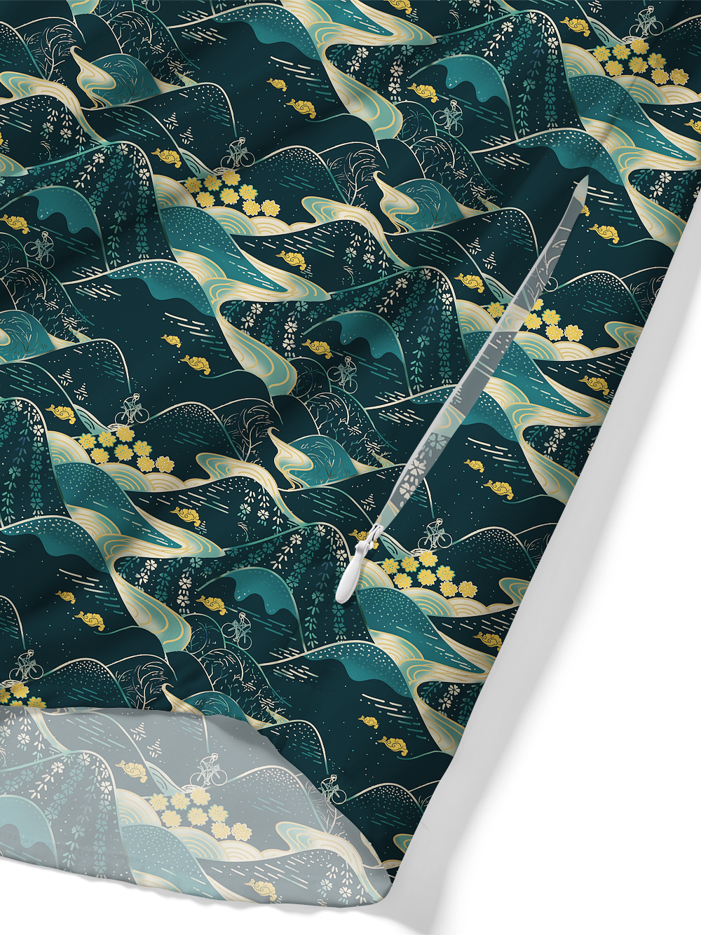 Orionride Mountains And Valleys Zipper Pockets Ultra Lightweight Short Sleeves Gravel Shirt