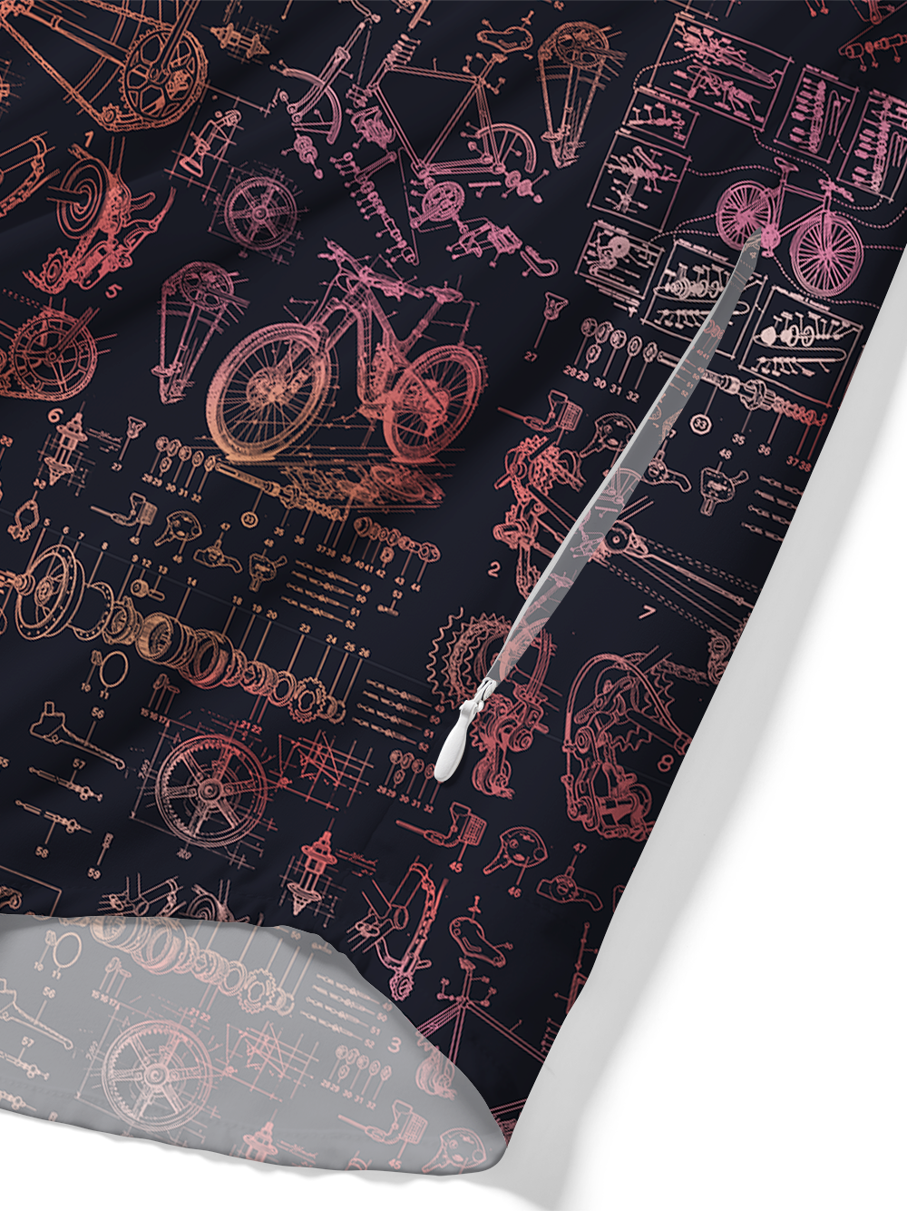 Orionride Deconstructing Bicycles Zipper Pockets Ultra Lightweight Short Sleeves Gravel Shirt