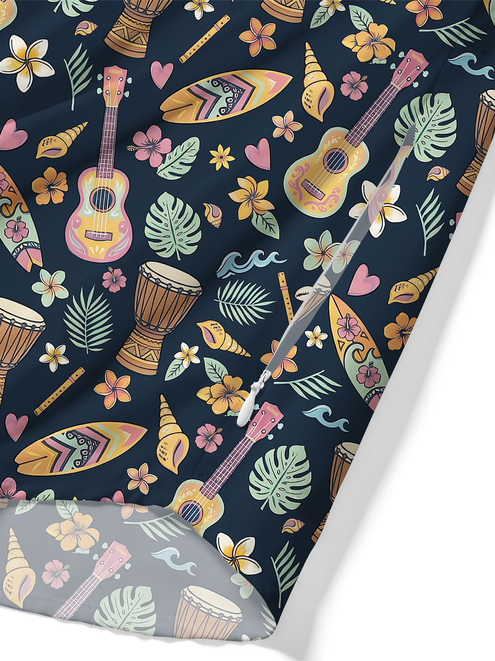 Orionride Hawaii Concert Zipper Pockets Ultra Lightweight Short Sleeves Gravel Shirt