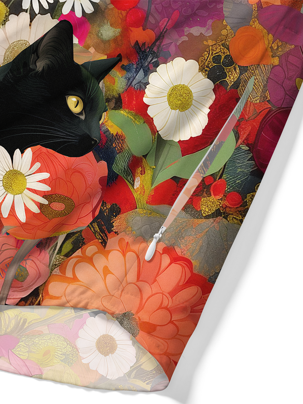 Orionride Cat In The Flower Bushes Zipper Pockets Ultra Lightweight Short Sleeves Gravel Shirt