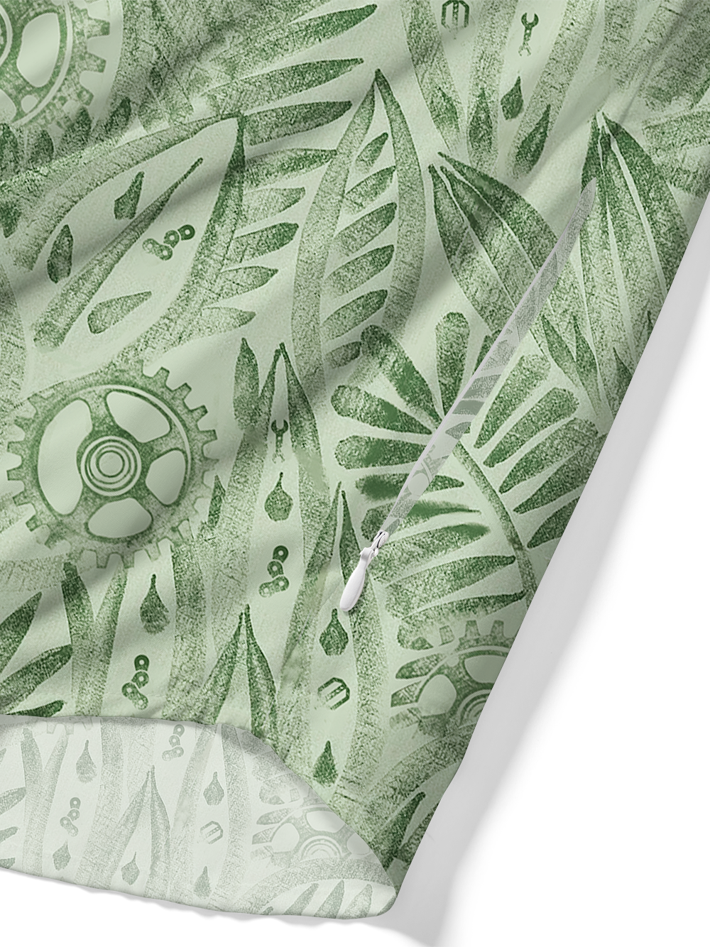 Orionride Fresh Leaves Zipper Pockets Ultra Lightweight Short Sleeves Gravel Shirt