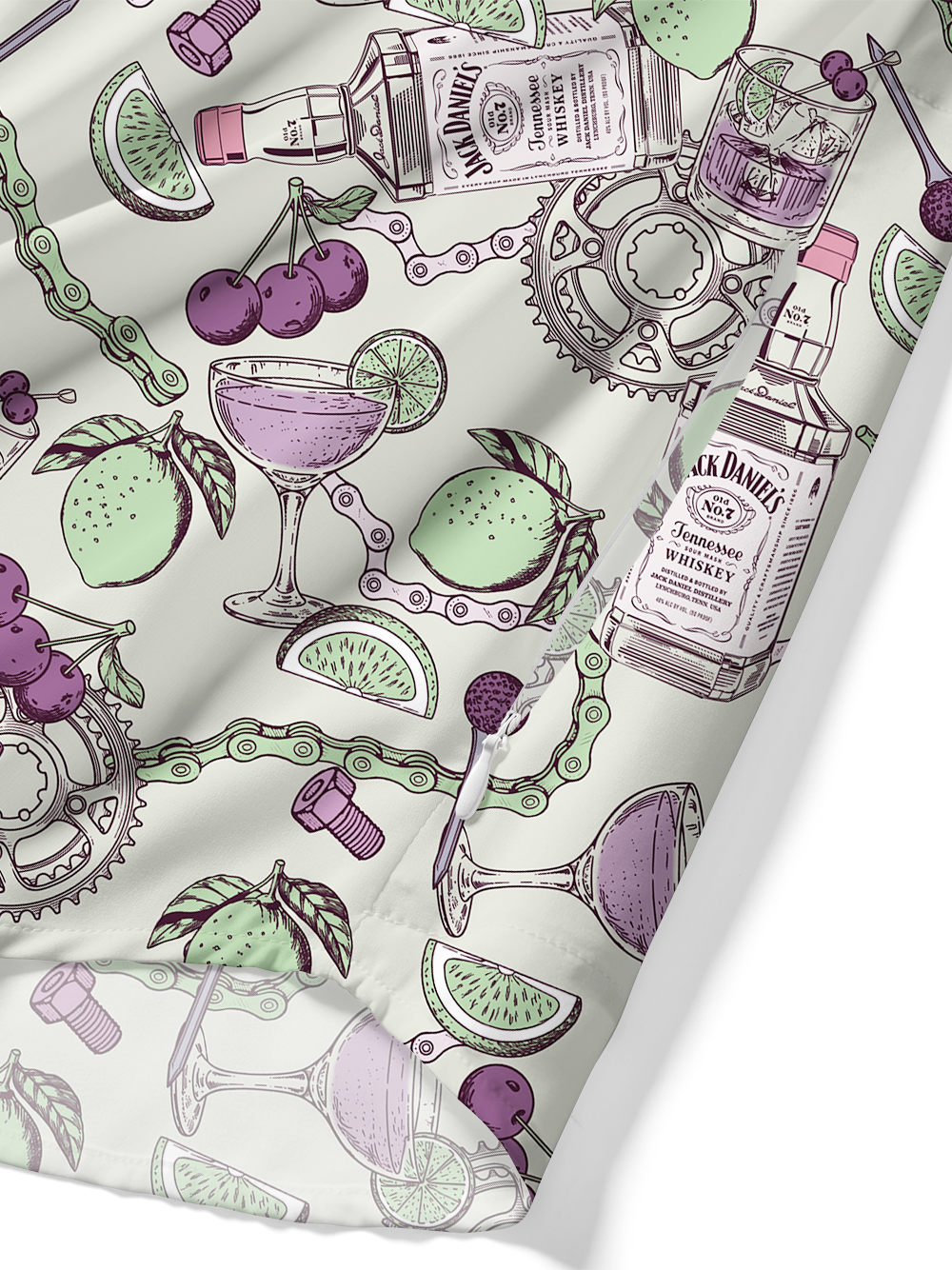 Orionride Lime Cocktail Zipper Pockets Ultra Lightweight Short Sleeves Gravel Shirt