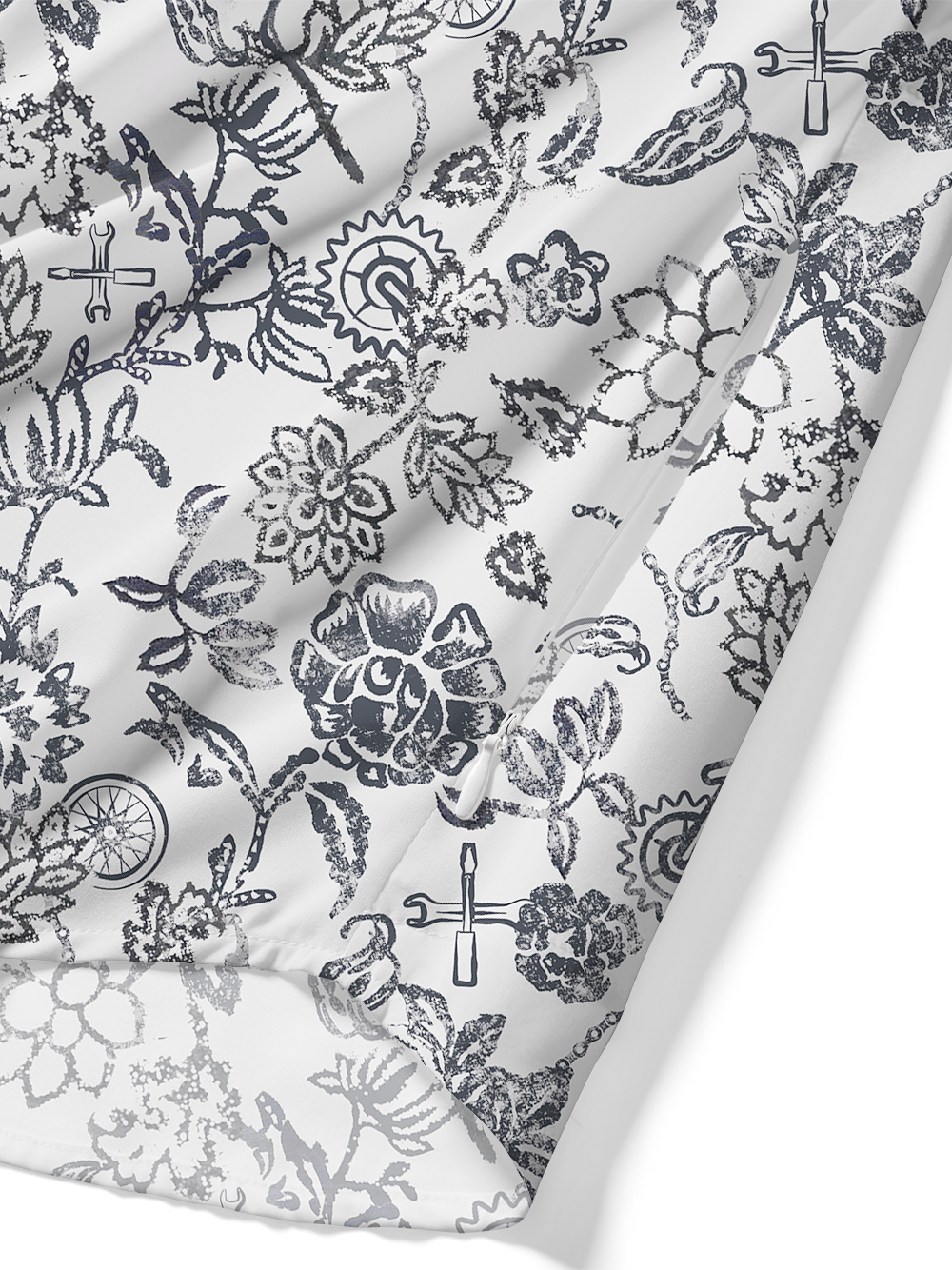 Orionride Line Drawing Flowers Zipper Pockets Ultra Lightweight Short Sleeves Gravel Shirt