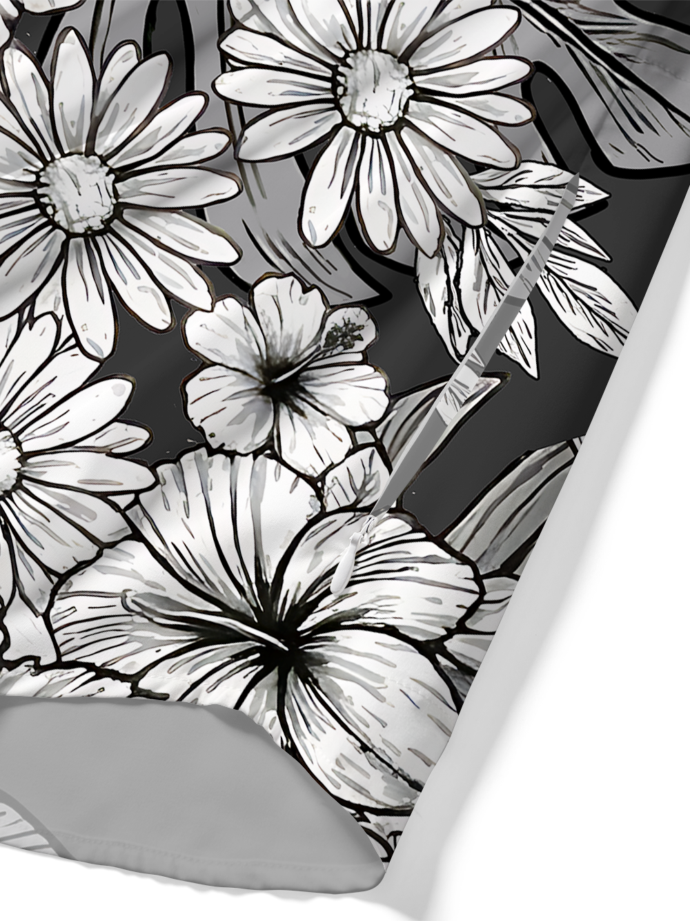 Orionride Shadow Flowers Zipper Pockets Ultra Lightweight Short Sleeves Gravel Shirt