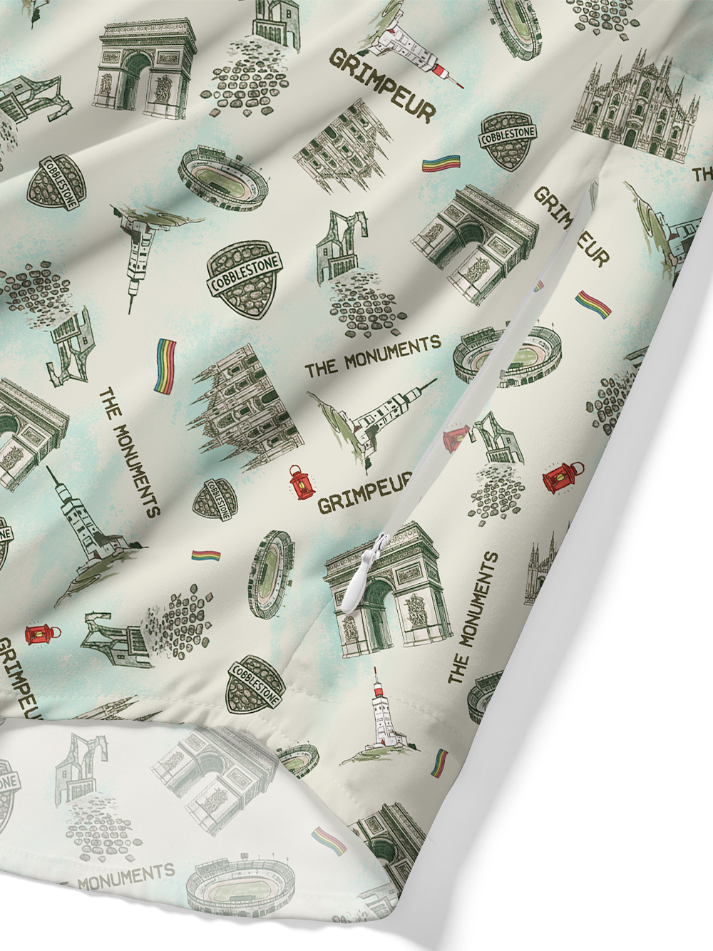 Orionride Landmark Buildings Zipper Pockets Ultra Lightweight Short Sleeves Gravel Shirt