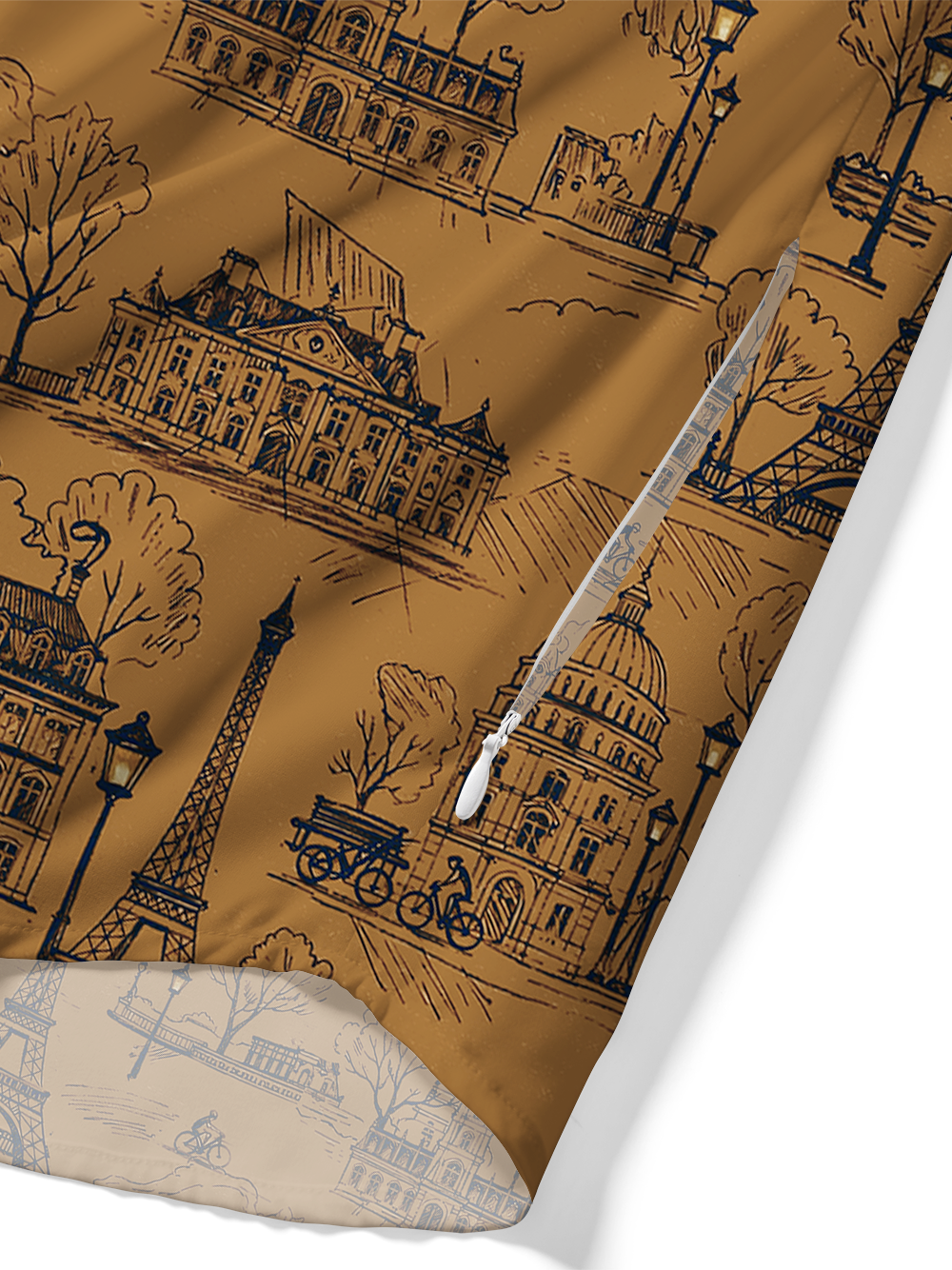 Orionride Traveling Through Paris Zipper Pockets Ultra Lightweight Short Sleeves Gravel Shirt