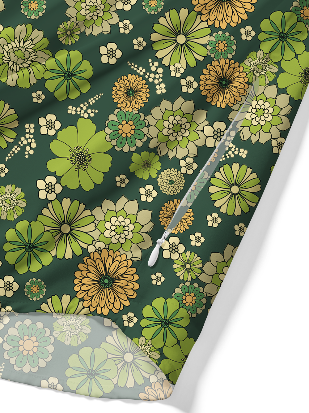 Orionride Concentric Circle Flowers Zipper Pockets Ultra Lightweight Short Sleeves Gravel Shirt