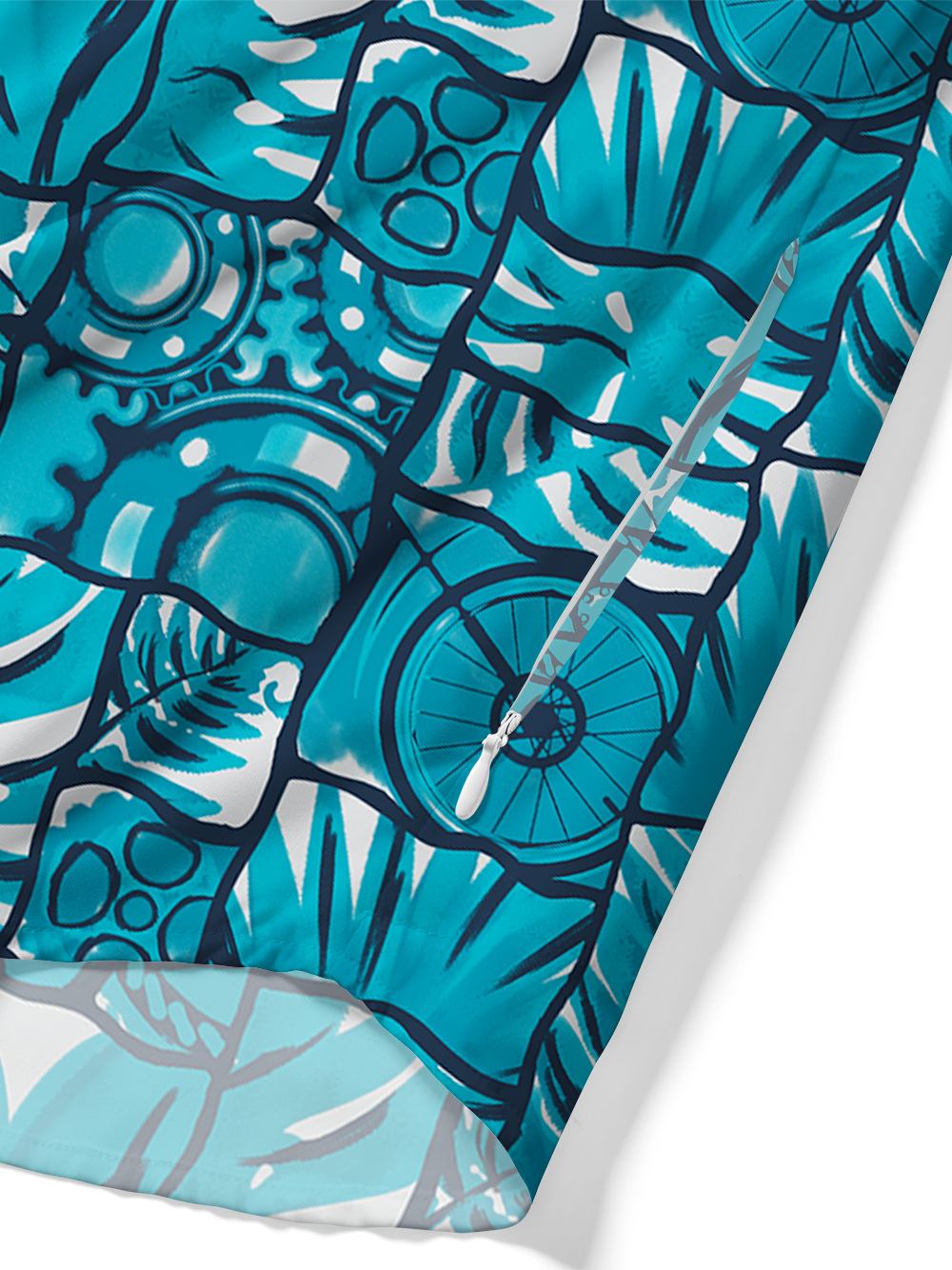 Orionride Ferns And Wheels Zipper Pockets Ultra Lightweight Short Sleeves Gravel Shirt