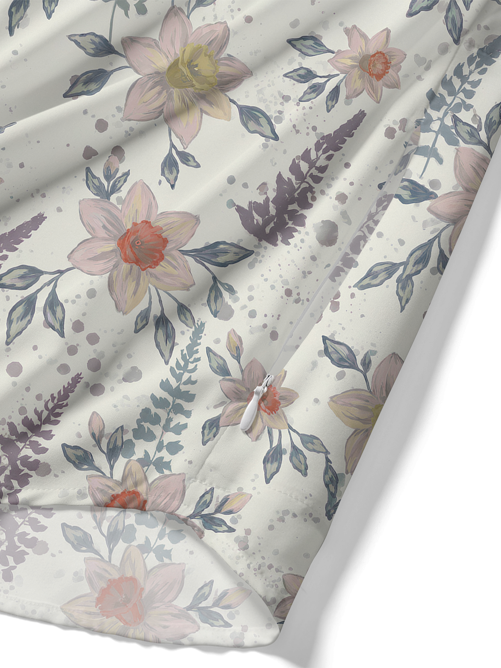 Orionride Soft Pink Floral Zipper Pockets Ultra Lightweight Short Sleeves Gravel Shirt