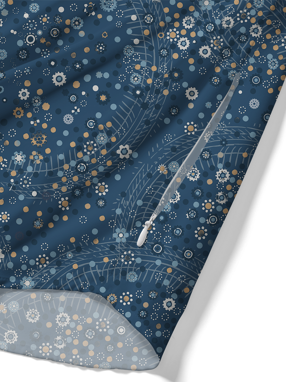 Orionride Gears and Flowers Zipper Pockets Ultra Lightweight Short Sleeves Gravel Shirt