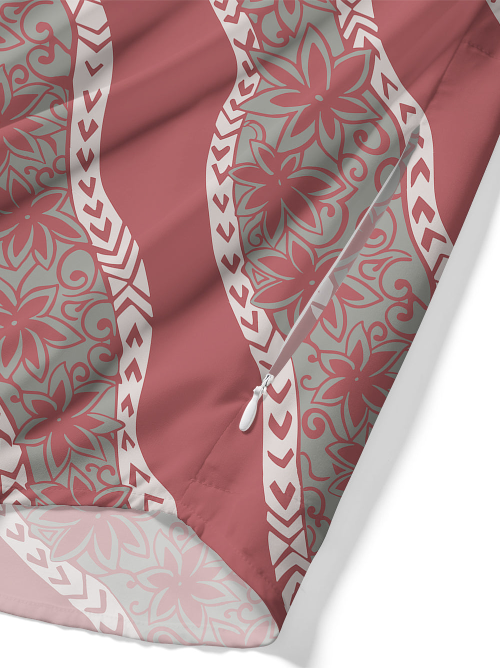 Orionride Short Sleeves Retro Floral Stripes Zipper Pockets Ultra Lightweight Gravel Shirt