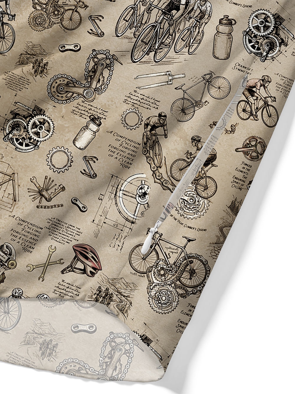 Orionride Cycling Notes Zipper Pockets Ultra Lightweight Short Sleeves Gravel Shirt