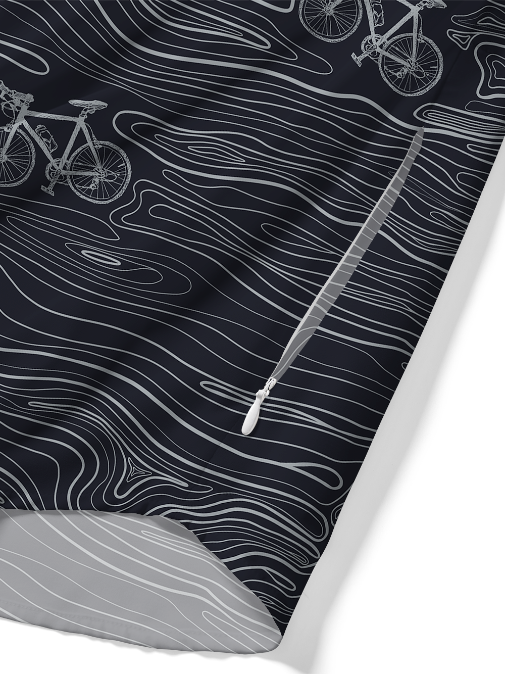Orionride Topography Map Zipper Pockets Ultra Lightweight Short Sleeves Gravel Shirt