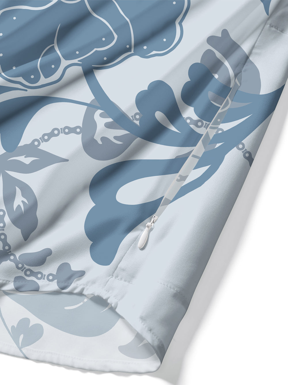 Orionride Blue Floral Zipper Pockets Ultra Lightweight Short Sleeves Gravel Shirt