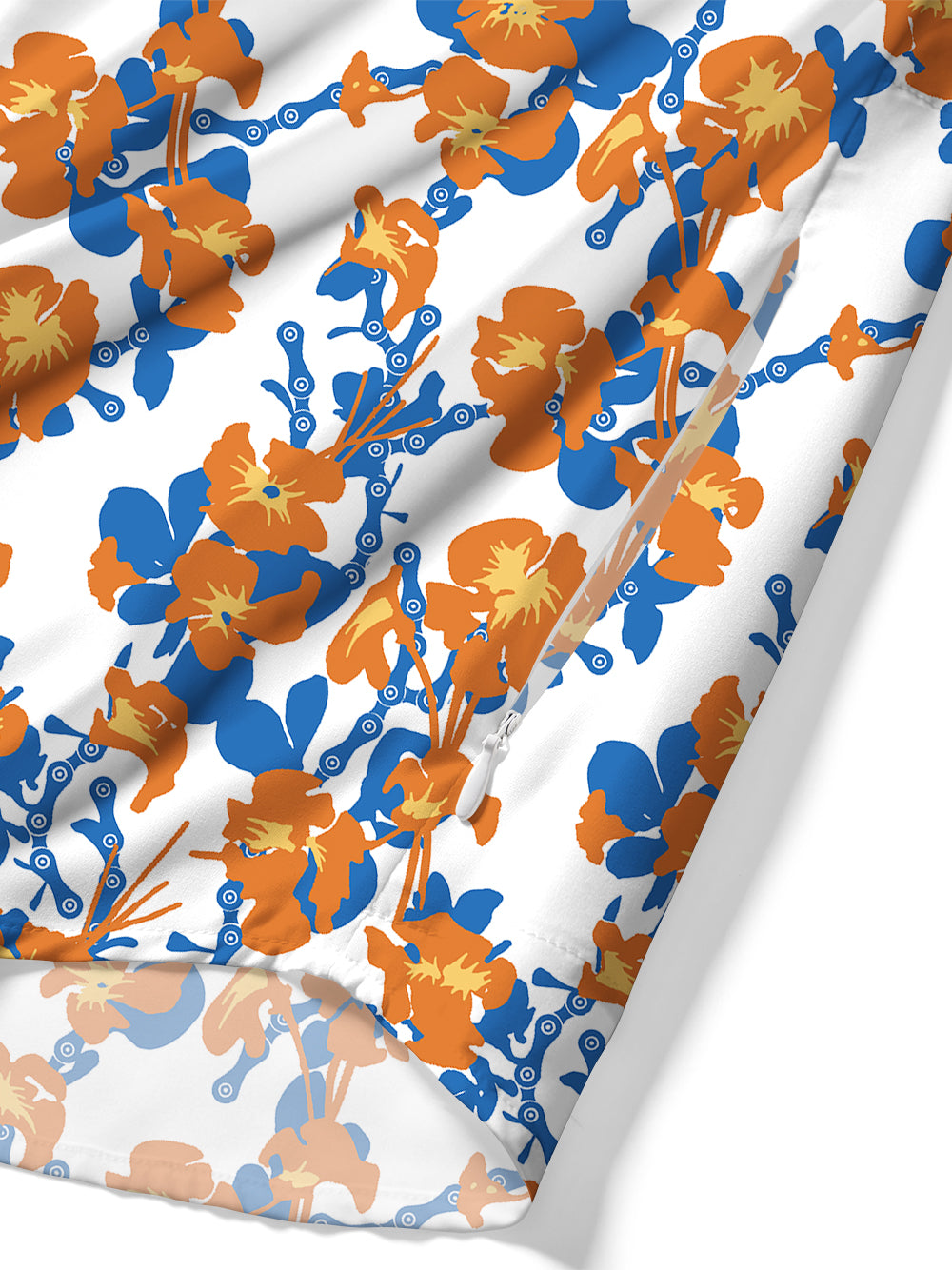 Orionride Unique Floral Chain Zipper Pockets Ultra Lightweight Short Sleeves Gravel Shirt