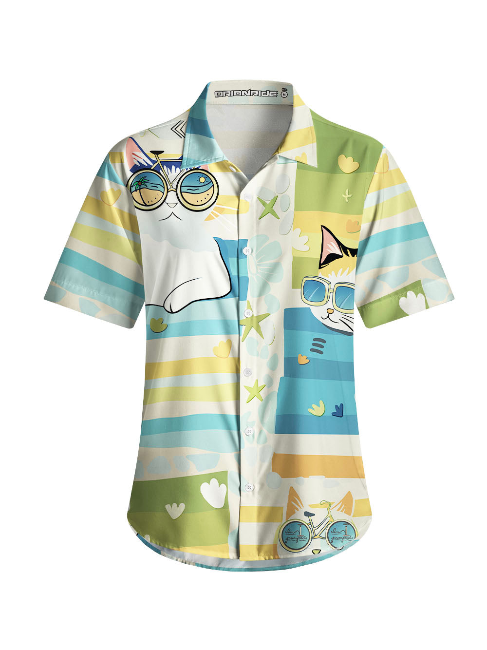 Orionride Four Cats Zipper Pockets Ultra Lightweight Short Sleeves Women's Gravel Shirt