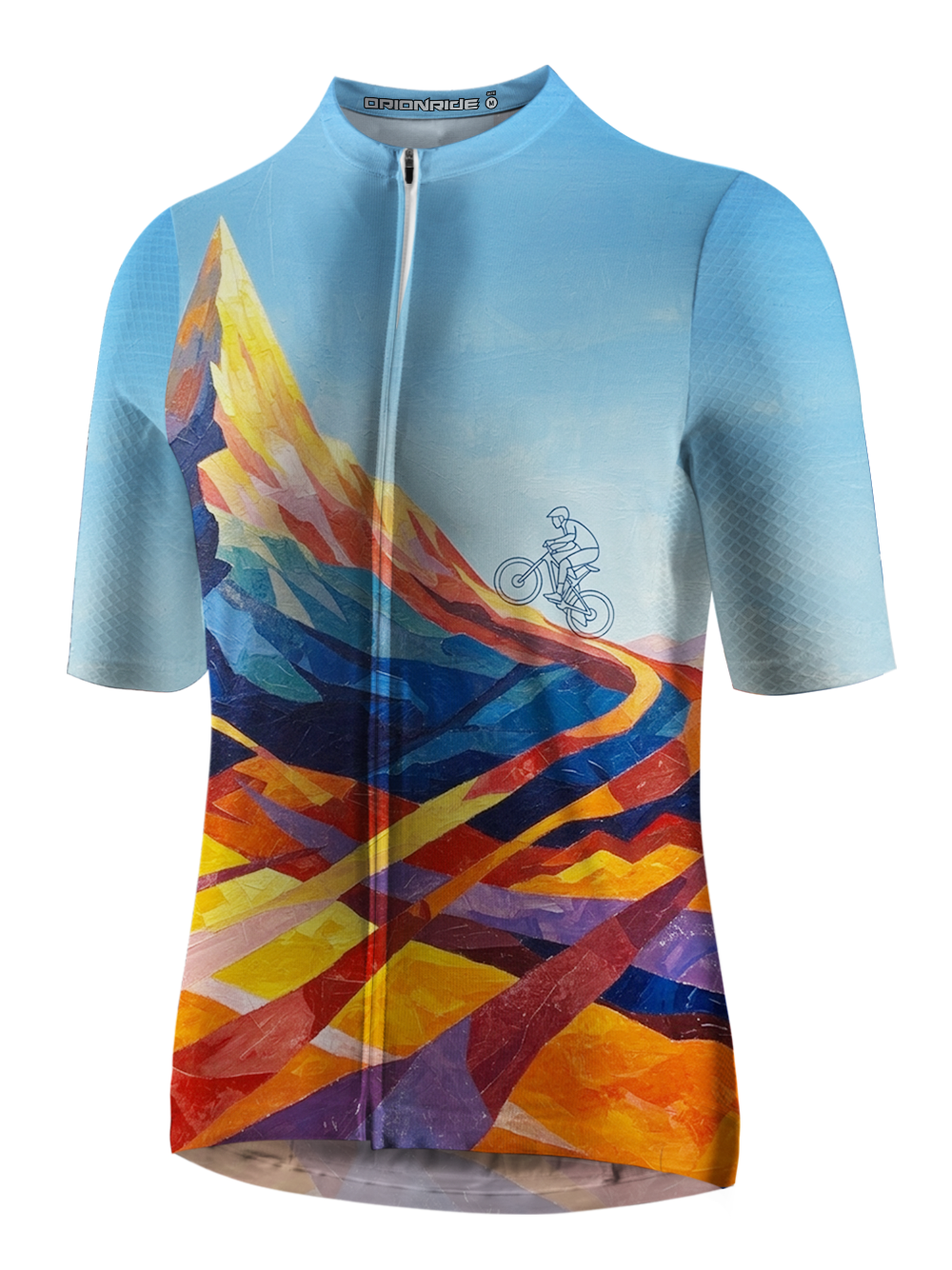 Orionride Colorful Mountain Peaks Short Sleeves Cycling Jersey