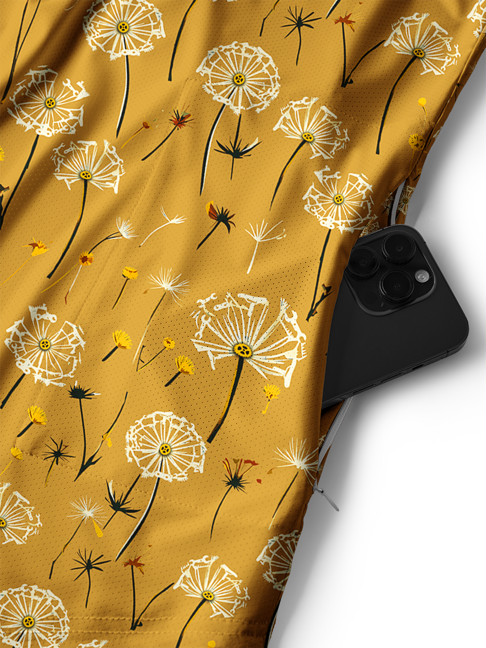Orionride Warm Dandelion Field Men's Stretchy Breathable Long Sleeve Gravel Shirt
