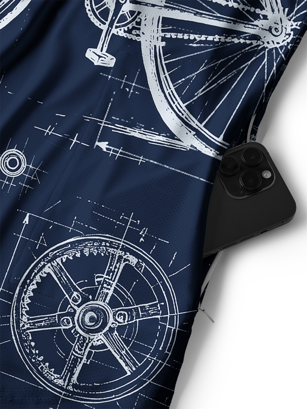 Orionride Bicycle Sketch Men's Stretchy Breathable Long Sleeve Gravel Shirt
