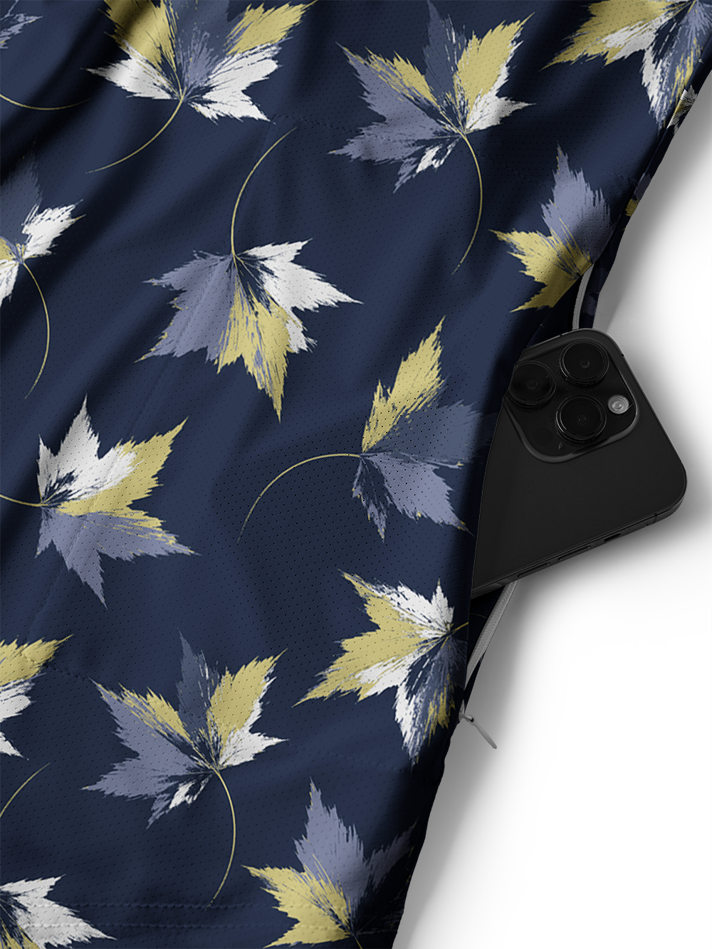 Orionride Dark Leaf Mosaic Men's Stretchy Breathable Long Sleeve Gravel Shirt