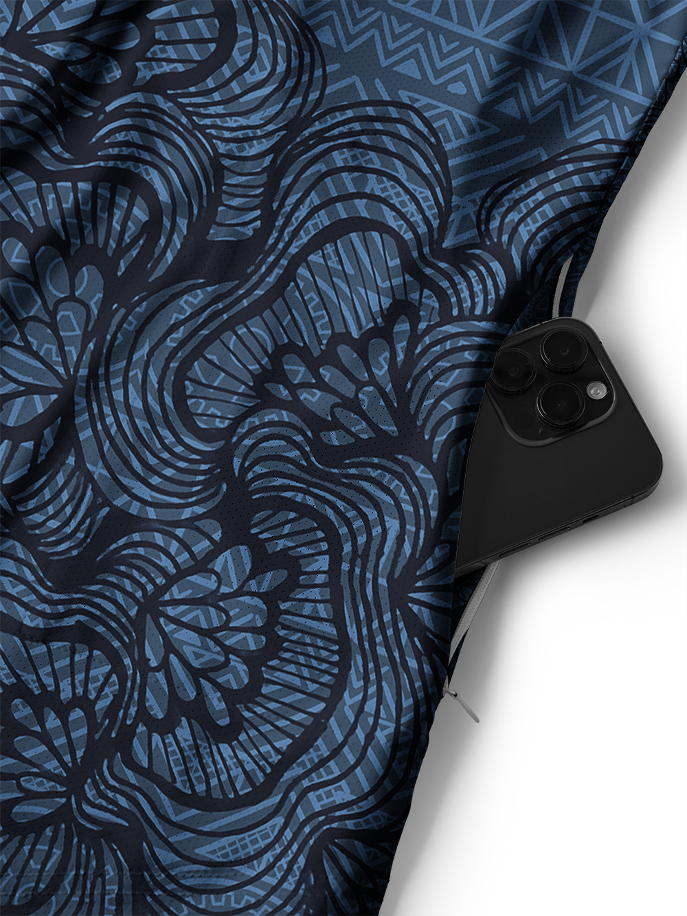 Orionride Floral Shadow Pattern Men's Stretchy Breathable Long Sleeve Gravel Shirt