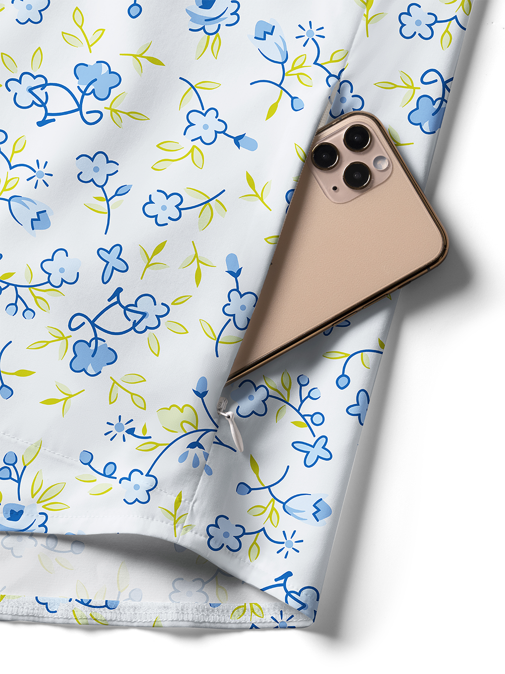 Orionride Blue Flower Bicycle Zipper Pockets Ultra Lightweight Short Sleeves Women's Gravel Shirt