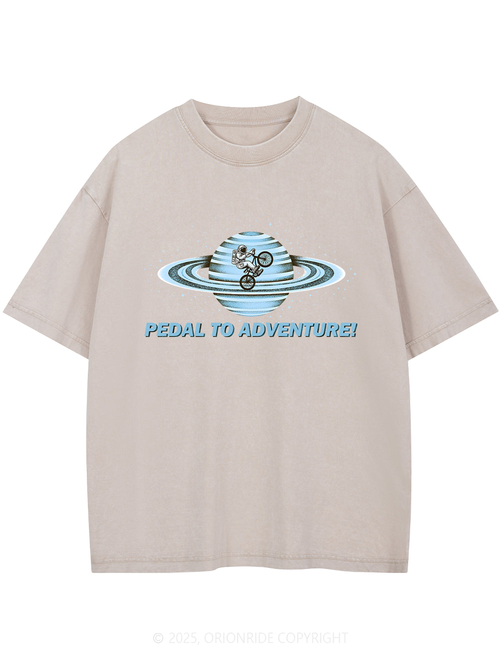 Orionride Space Cycling Short Sleeves Bike Washed T-Shirt