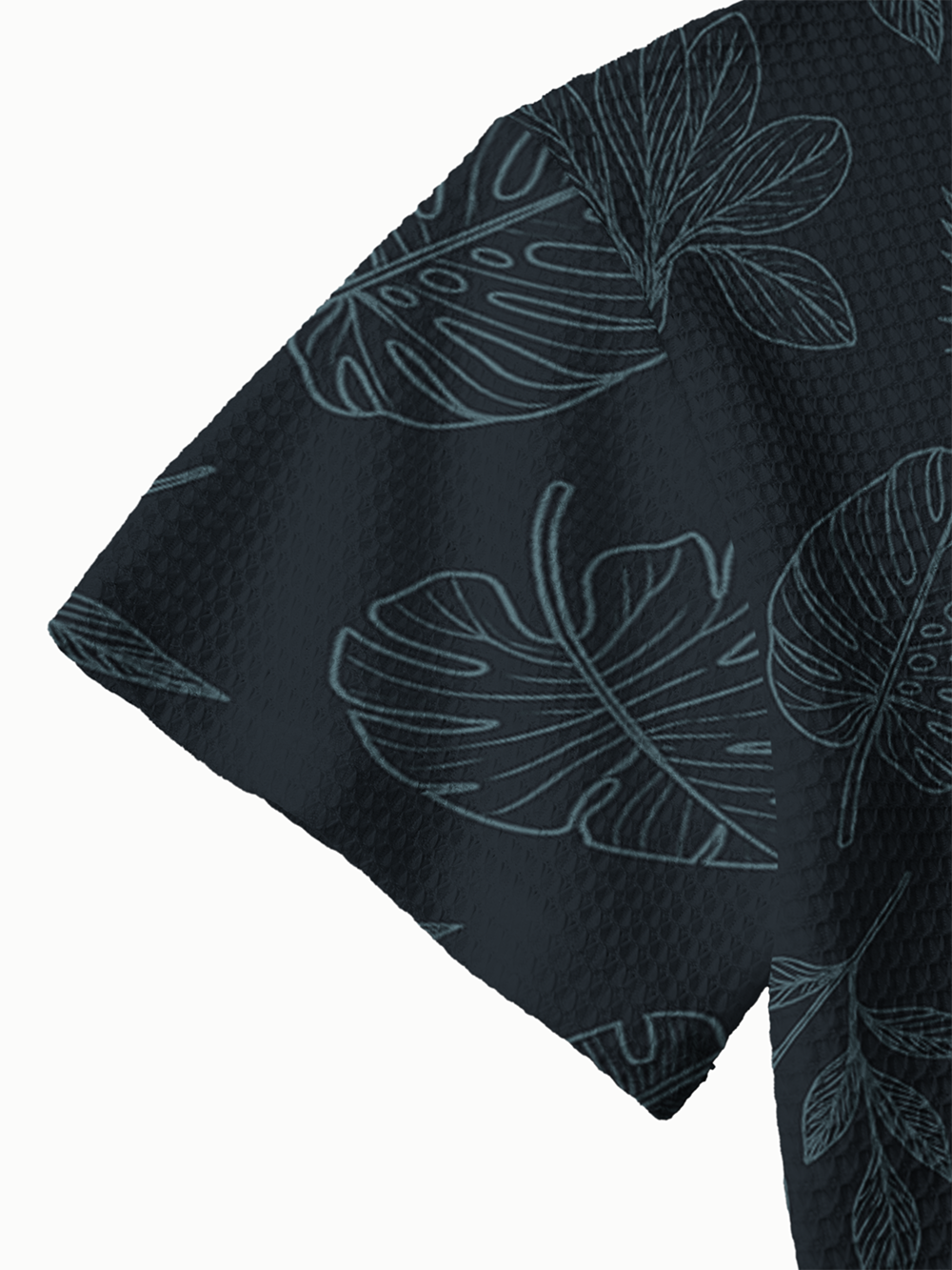 Orionride Striped Monstera Deliciosa Men's Camp Collar Knitted Shirt