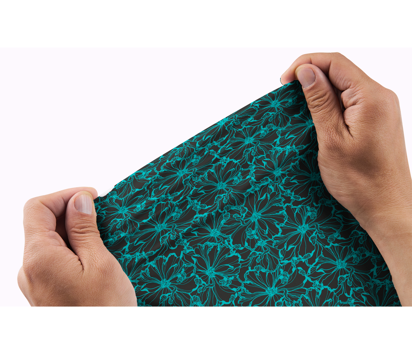 Orionride Blue-green Flowers Men's Polo Shirt